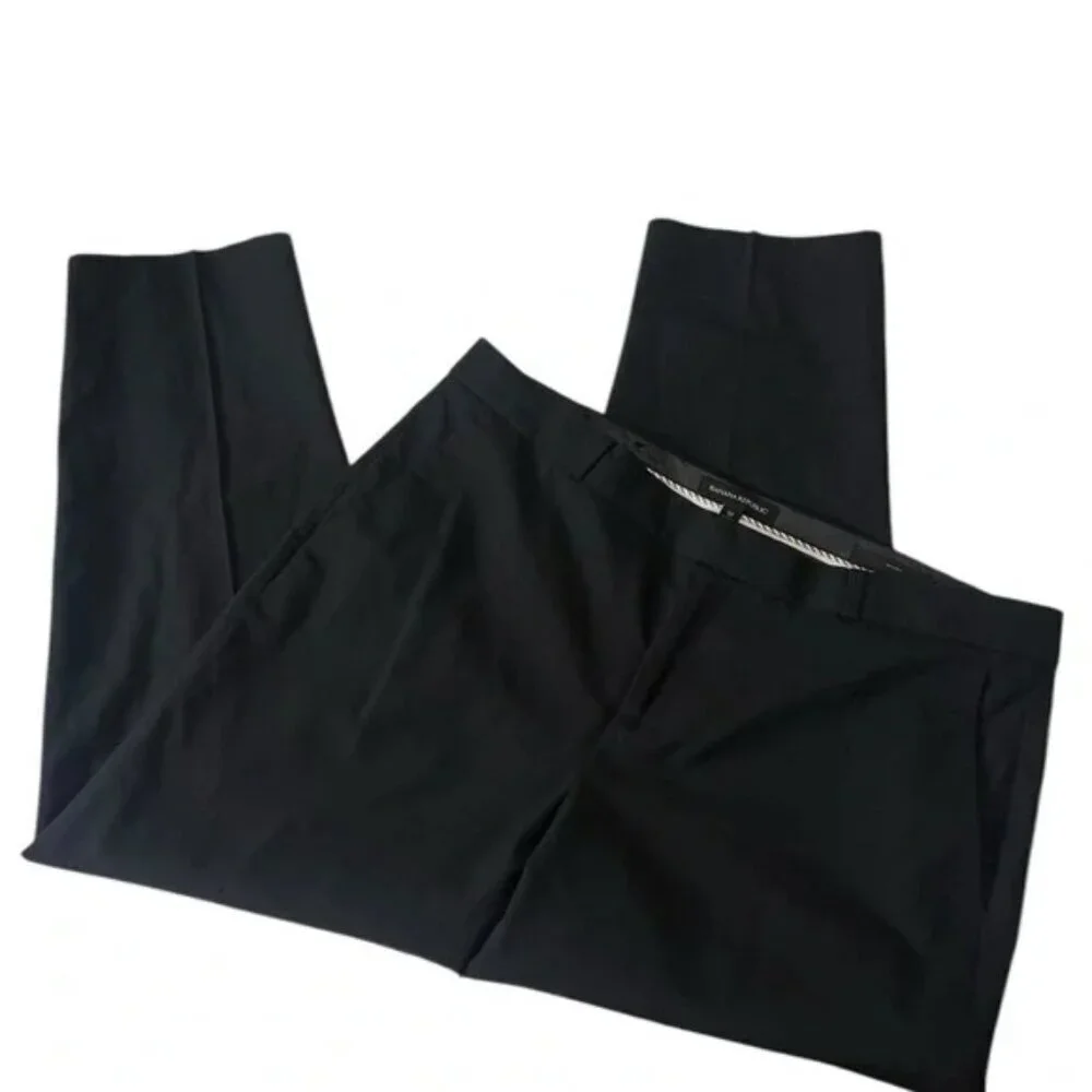 BANANA REPUBLIC - Avery Straight pant sz 12 in Black Color Wool blend inseam 26” - Picture 2 of 7